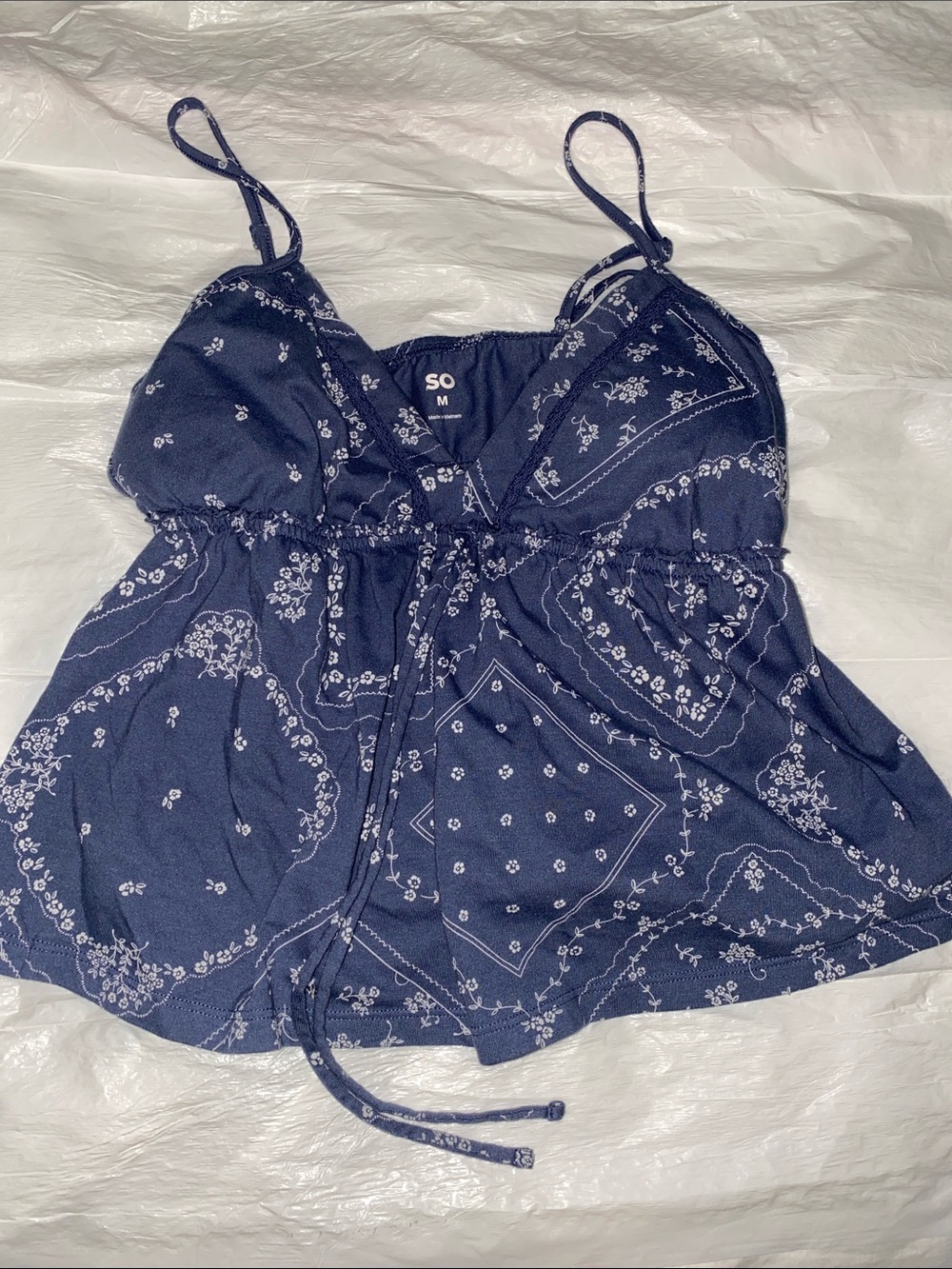 SO Navy Bandana-Print Cami Top